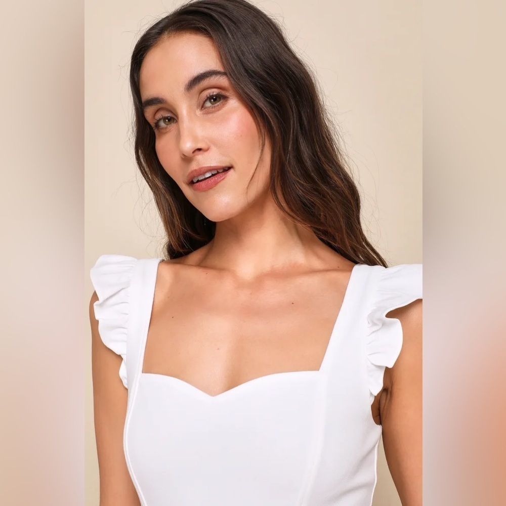 Lulus Miriam White Ruffled Bodycon Dress - Picture 4 of 7